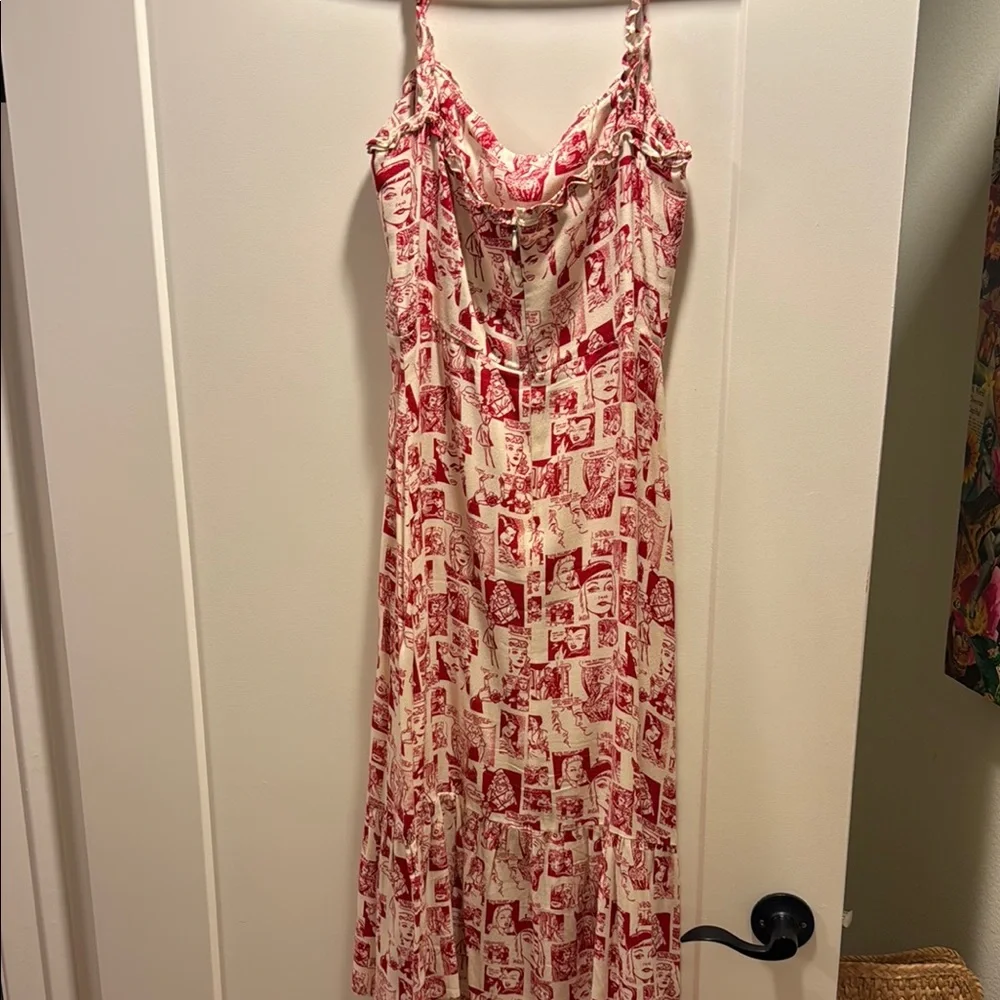 Reformation Red and White Spaghetti Strap Sundress - Picture 2 of 4